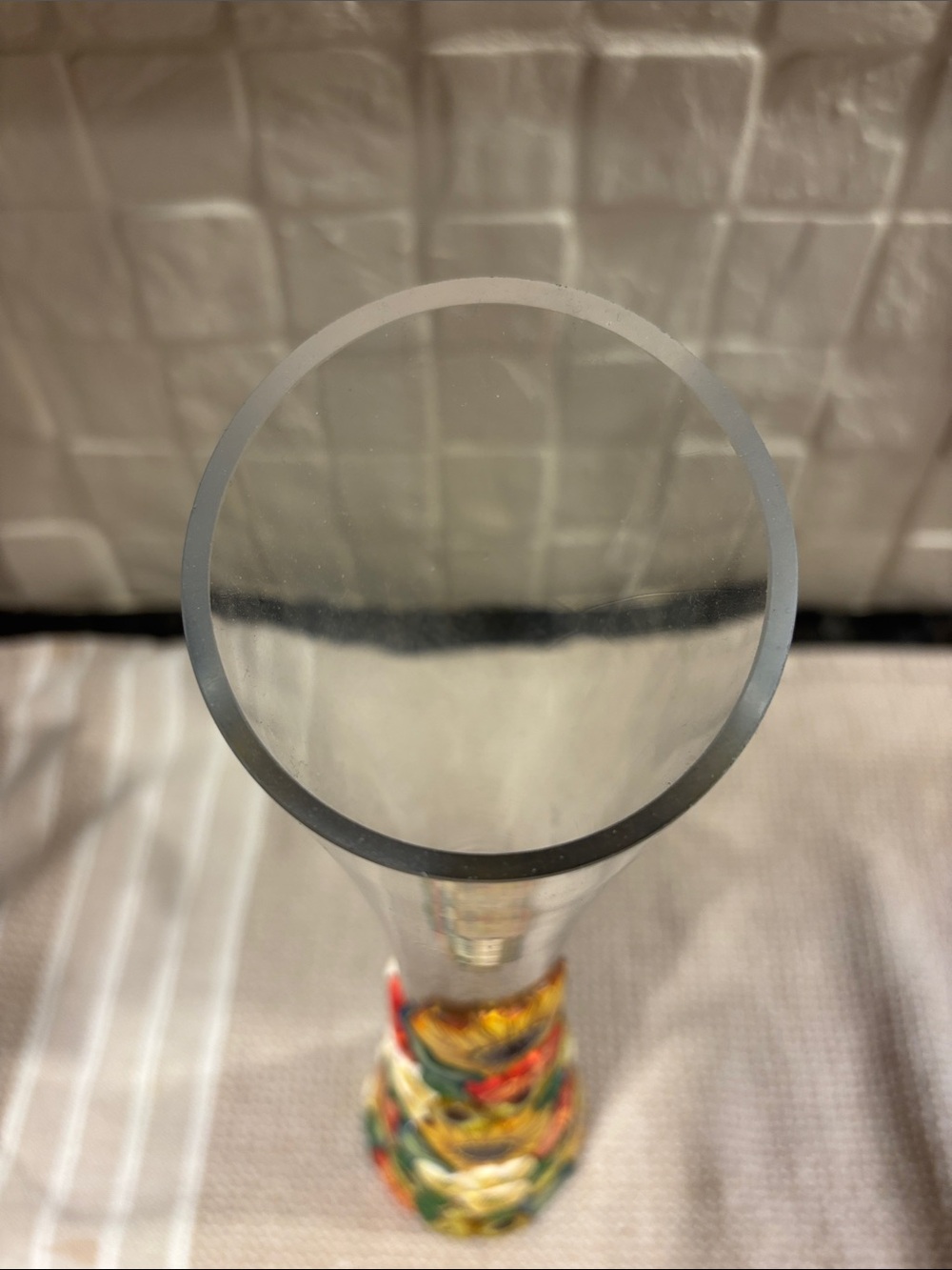 Polymer clay flowers over Glass Vase - Picture 2 of 5